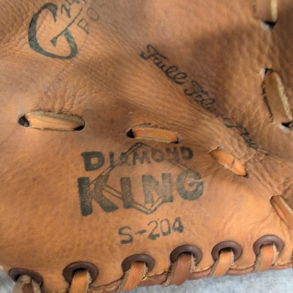 Diamond King S-204 Vintage Leather Baseball Glove Right Hand Throw Brown Japan - Picture 3 of 7